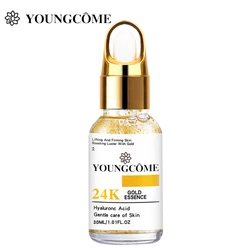YOUNGCOME 24K Gold Face Essence Hyaluronic Acid Whitening Moisturizing Anti Aging Wrinkle Shrinking Pores Facial Skin Care