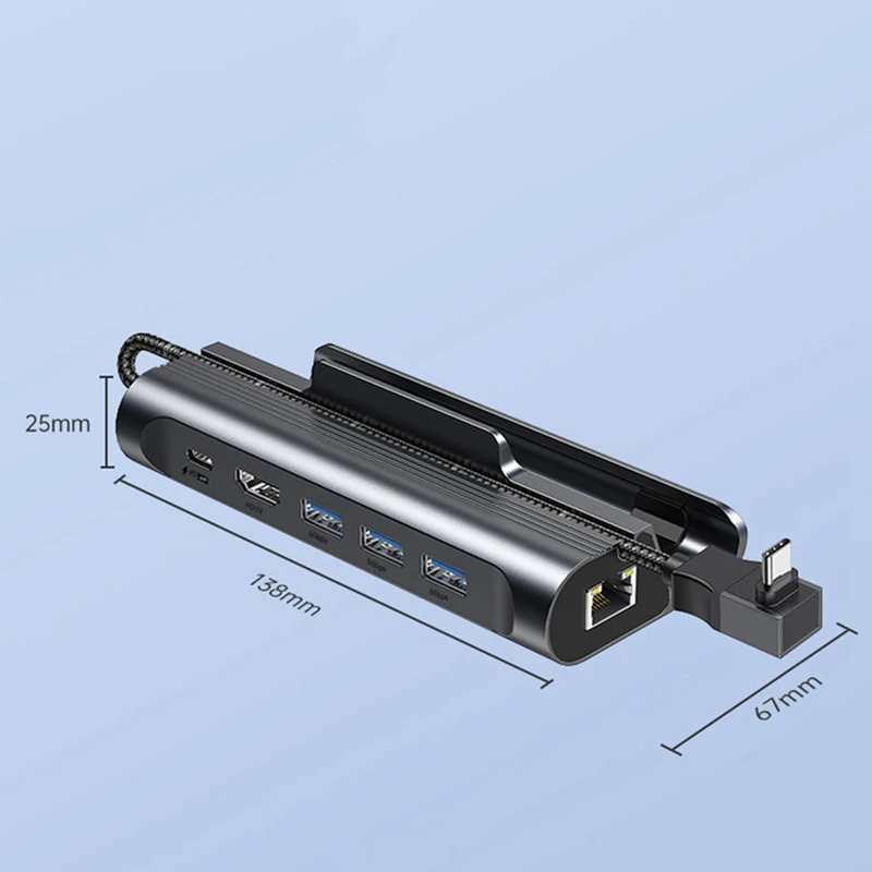 스팀 데크 도킹 스테이션 베이스, 6 인 1 도킹 스테이션, USB 3.0HDMI 호환, 4K @ 60Hz RJ45 기가비트 이더넷 PD100W 허브