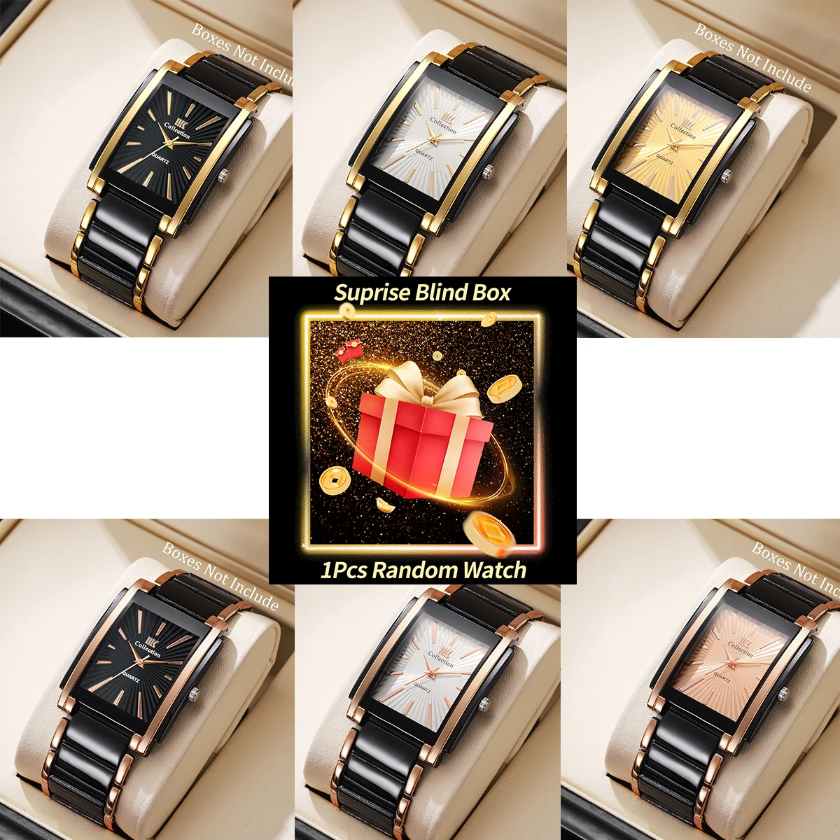 1PC Surprise Mystery Blind Watch Box-Luxury Stainless Steel Strap Men Business…