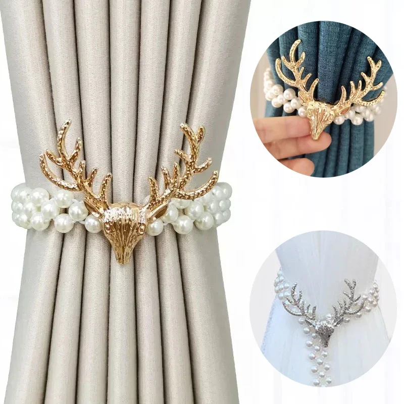 

Elk Pearl Elastically Stretchable Curtain Clip Decor Curtains Holders Tieback Buckle For Home Decoration Accessories Modern