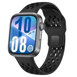 Breathable Silicone Sports Wristband - Replaceable Bracelet for Huawei Watch Fit 4 - 3 (Black)