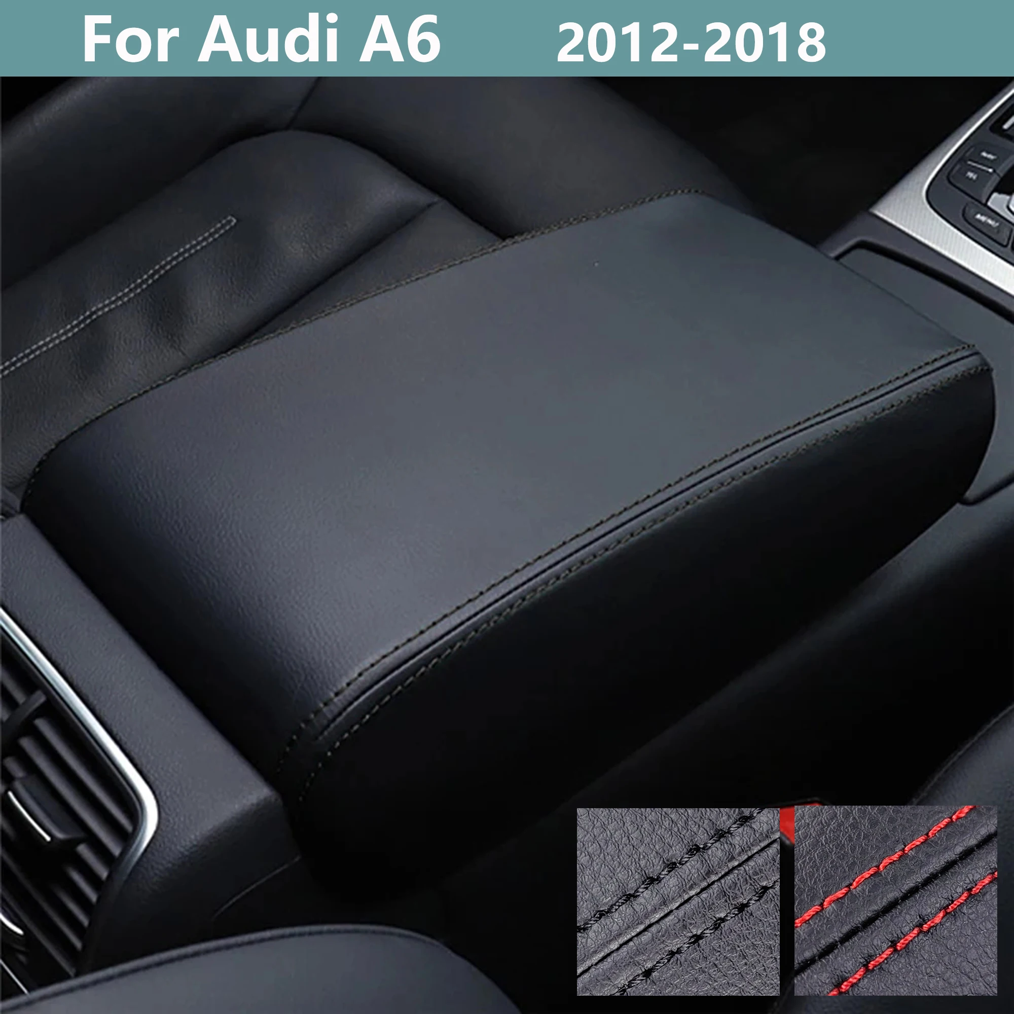 YYYYDS Cojín Para Reposabrazos Para Audi A6 Allroad C7 C7.5 Wagon Estate 2012 2013 2014 2015 2016 2017 2018,Funda Para Consola Central Para Apoyabrazos,Fácil De Lmpia Apoyabrazos Protección,E