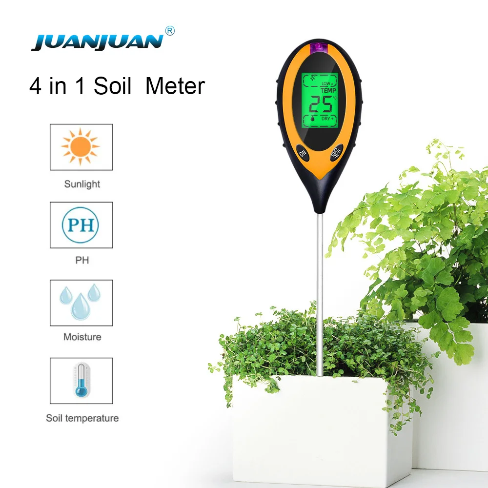 Testeur de sol PH mètre de fleurs, humidimètre, température, lumière du  soleil, analyse intelligente, acidité, outil de jardin, 2 en 1, 3 en 1, 4/5  en 1 - AliExpress