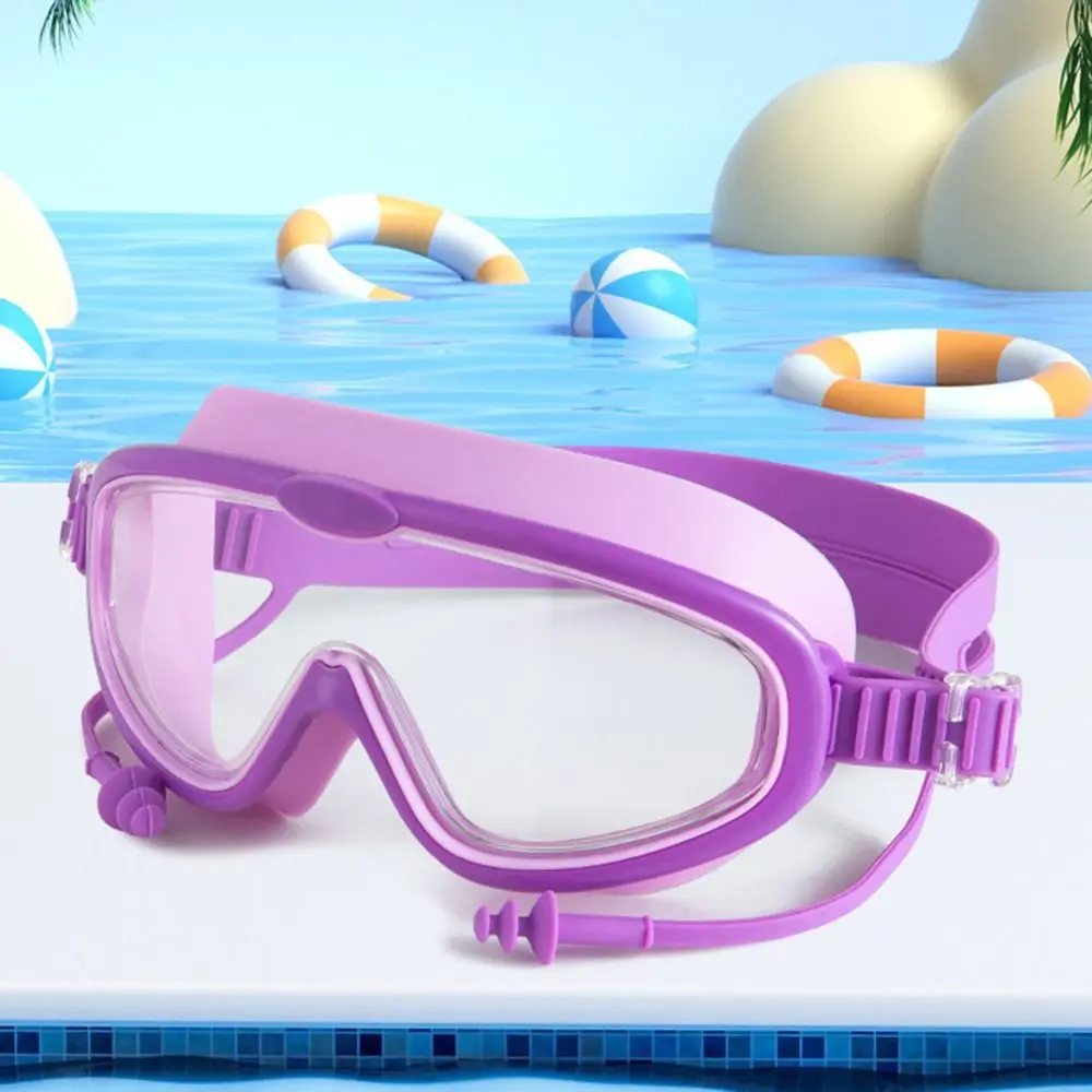 Big Frame Swim Goggles Anti-Fog Wide View Scuba Diving Swimming Glasses with Earplugs for Adult Youth 4