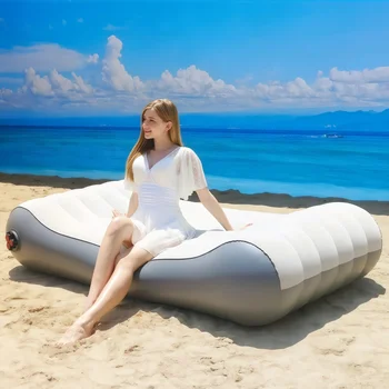 Outdoor Automatic Inflatable Sofa Bed Creative Beach Camping Sofa Mattress Balcony Swimming Pool Spa Sunbathing Air Lounge Chair