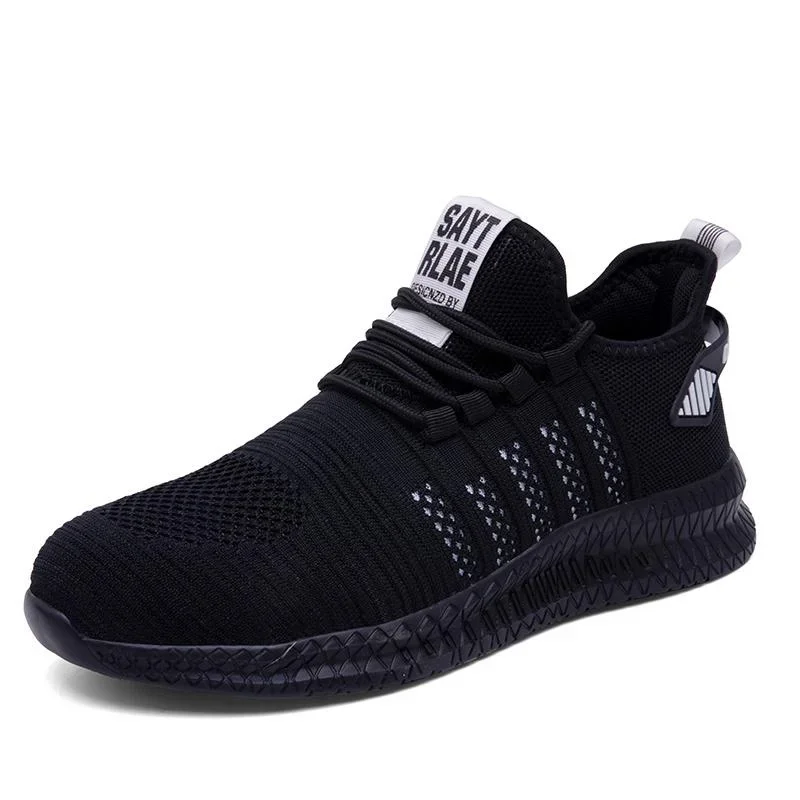 Outdoor Men Sneakers Breathable Work Steel Toe Safety Shoes Comfortable Lightweight Safety Boots Men's Sports Shoes Size 36-48