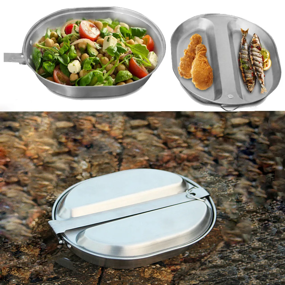 

Stainless Steel Lunch Box Dinnerware Food Storage Container Bento Box Portable Meal Prep Picnic Storage Box Camping Cookware