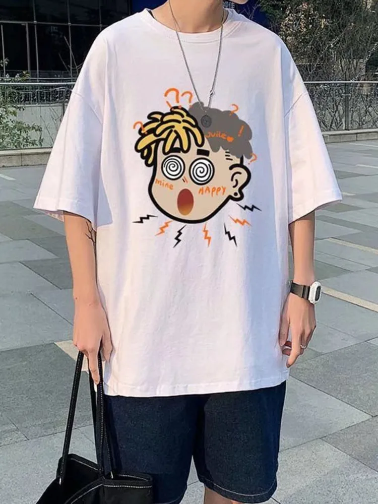 

New Summer Casual Loose T-shirt Short Sleeved Men's Fashion Loose Printing 8XL Large Hip Hop Couple Wear Half Sleeve Cotton Top