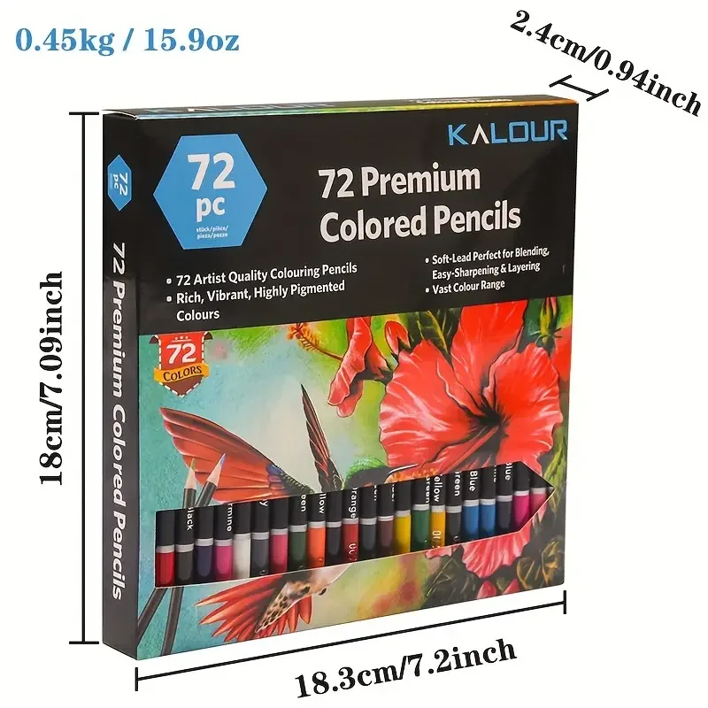 Color pencils 72 Color Oil-based Color Pencils Erasable Color Pencils Pencil Set Drawing Kit Coloring Book Sketch Illustration w 4