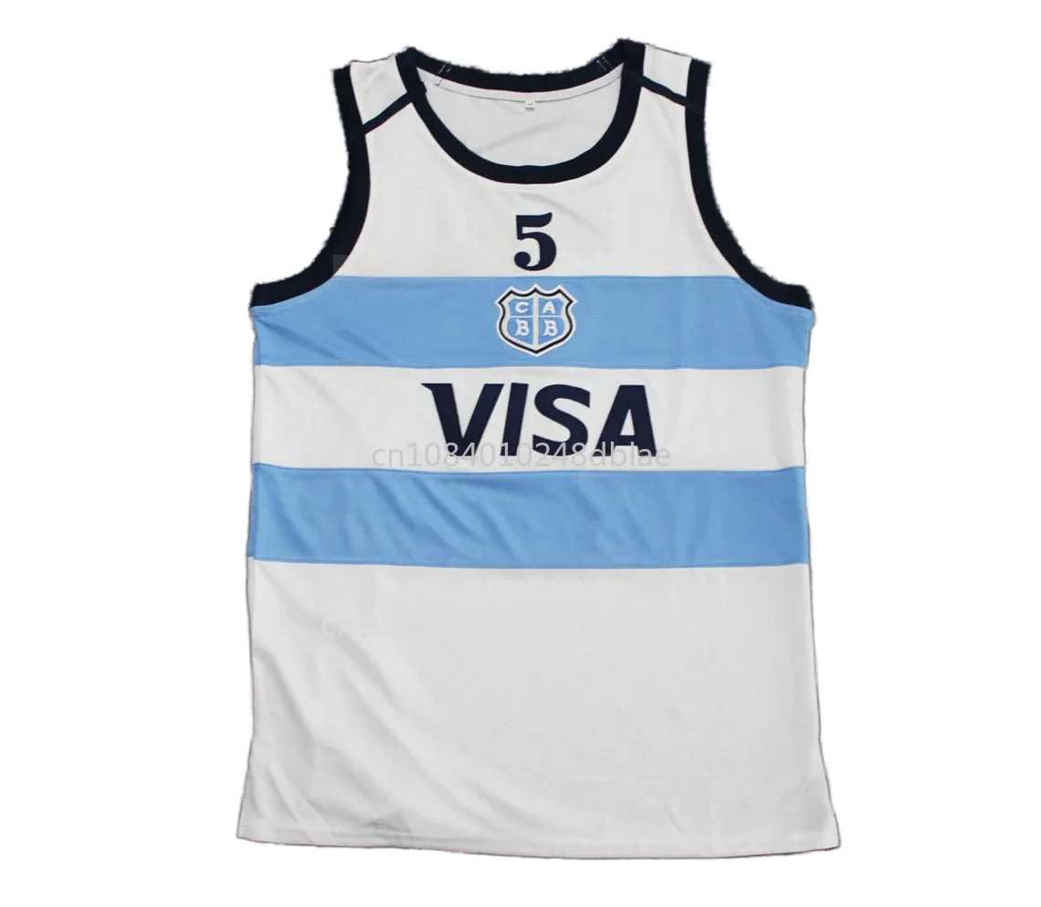 Manu Ginobili #5 Team Argentina Basketball Jerseys Embroidery Youth Kids Adult Any Size And Name