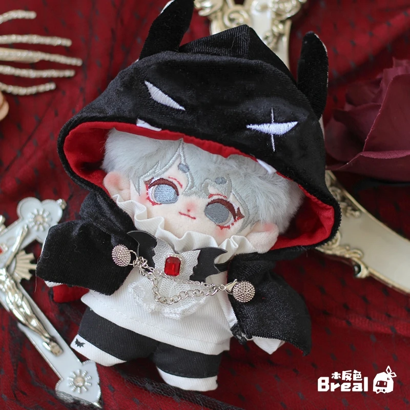 

European Vampire Gothic Style Cloak Cool Handsome Uniform Suit For Cosplay 10cm Body Plush Stuffed Dress Up Clothes Outfits