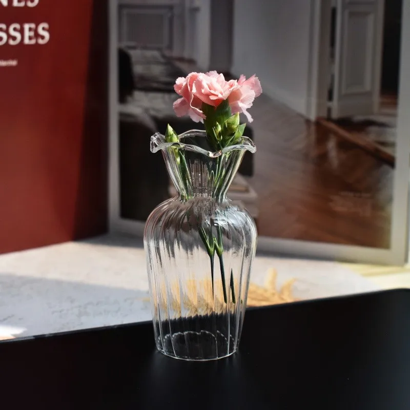 INS 미니 웨딩 유리 꽃병, 투명 수경재배 식물 꽃병 병, 인형의 집 데스크탑 장식품, 테이블 장식