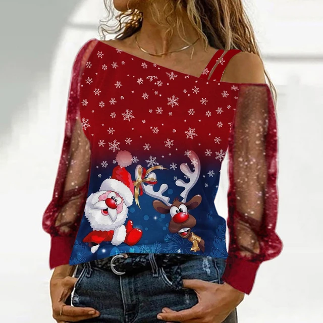 Oprigtighed klippe tilgive Christmas Tunic Tops Ladies | Christmas Shirts Womens Tunics - Ladies  Tshirts Women - Aliexpress