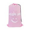 Smile Shape Nylon Laundry Bag Wash Me Travel Storage Pouch Machine Washable Dirty Clothes Organizer Wash Drawstring Bag 6
