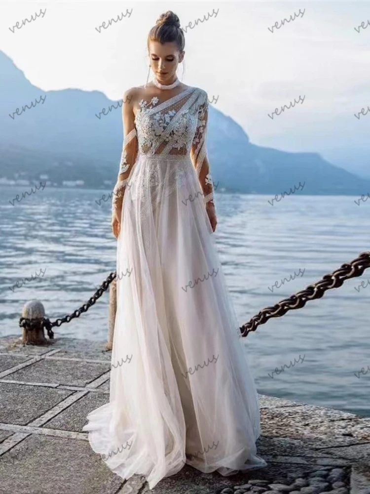 Graceful Wedding Dresses A-Line Tulle Tiered Bridal Gowns Lace Appliques Elegant Robes For Formal Party Vestidos De Novia 2024