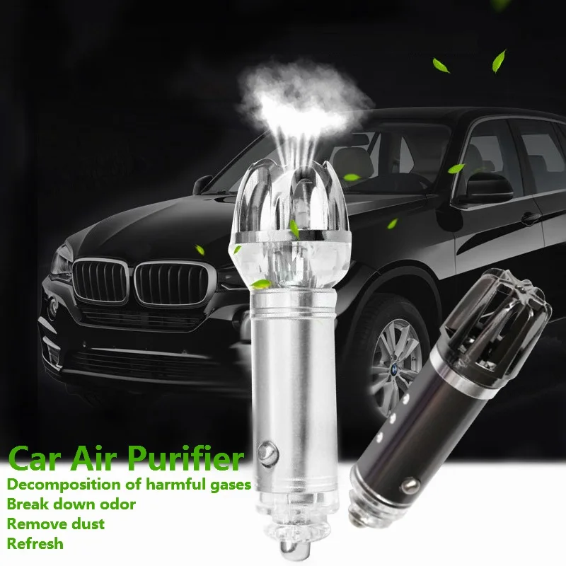 Car Air Purifier 12V Auto Car Fresh Air Ionic Purifier Oxygen Bar Ozone Ionizer Cleaner Freshener Accessries