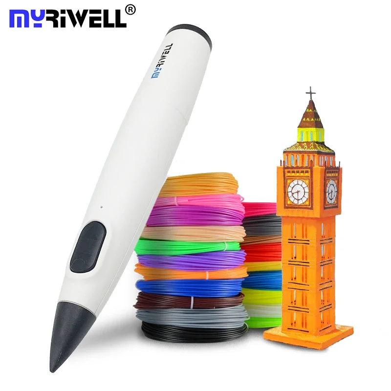 

Myriwell 3D Pen DIY 3D Printer Low Temperature 3d Printing Pen Best for Kids With PCL Filament 1.75mm Christmas Birthday Gift