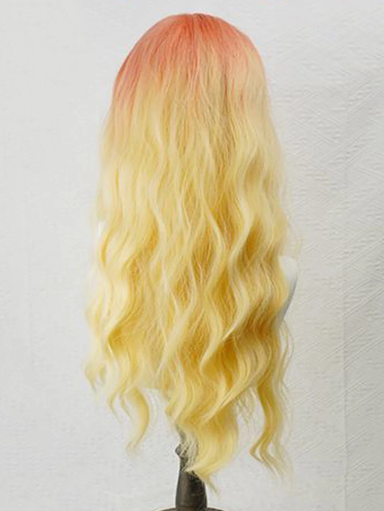 Synthetic Orange Yellow Ombre Wavy Wig for Women