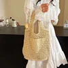 Niche Women Rattan Tote Bag Luxurious Designer Wicker Shoulder Handbag Fashion Trend Women Handbag Shopping Straw Bag Organizers 6