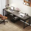 79 Inch Extra Long Desk, Double Desk with 2 Drawers, Two Person Desk Long Computer Desk with Storage Shelves, Writing 1