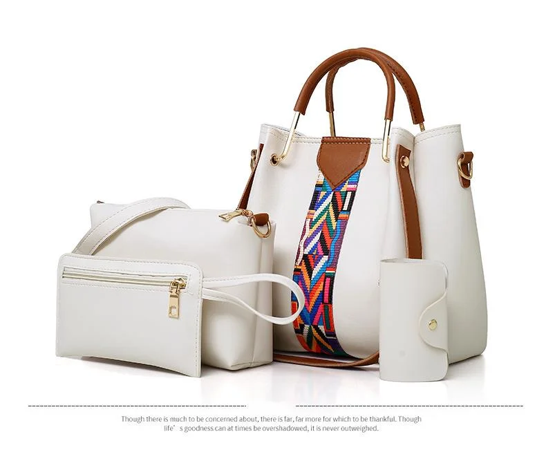 Set borse donna 4 pezzi borsa a tracolla e a secchiello_voghion.com