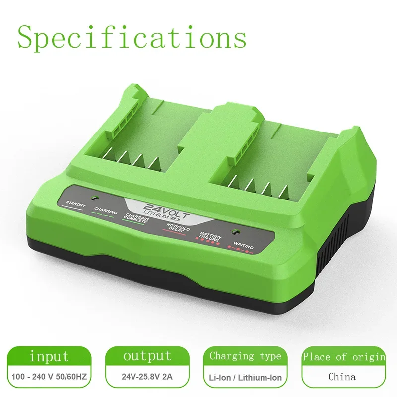 29687 Li-ion Battery Charger For Greenworks 24V Rechargeable Chainsaw Lithium Battery Electric Tool Wrench Drill Saw for Charger Adapter Battery Charger Power Supply Adapter Battery Charger Adapter
