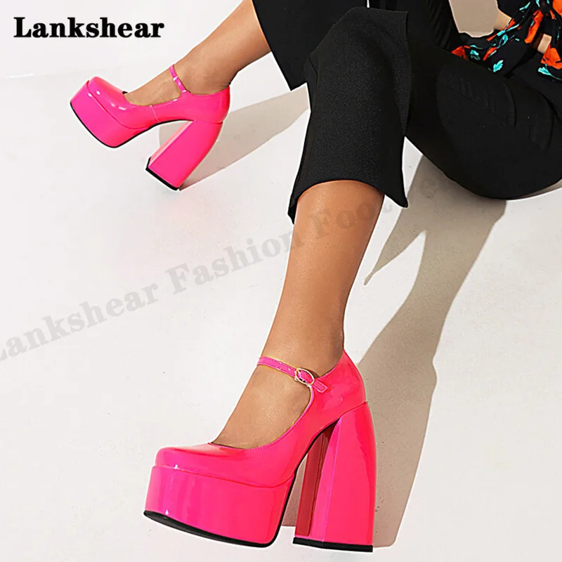 

Thick Heel Women High Heel Pumps Summer New Pumps Sexy Footwear edding Heels Spring Leather Shoes Woman Thick-Soled Party Shoes