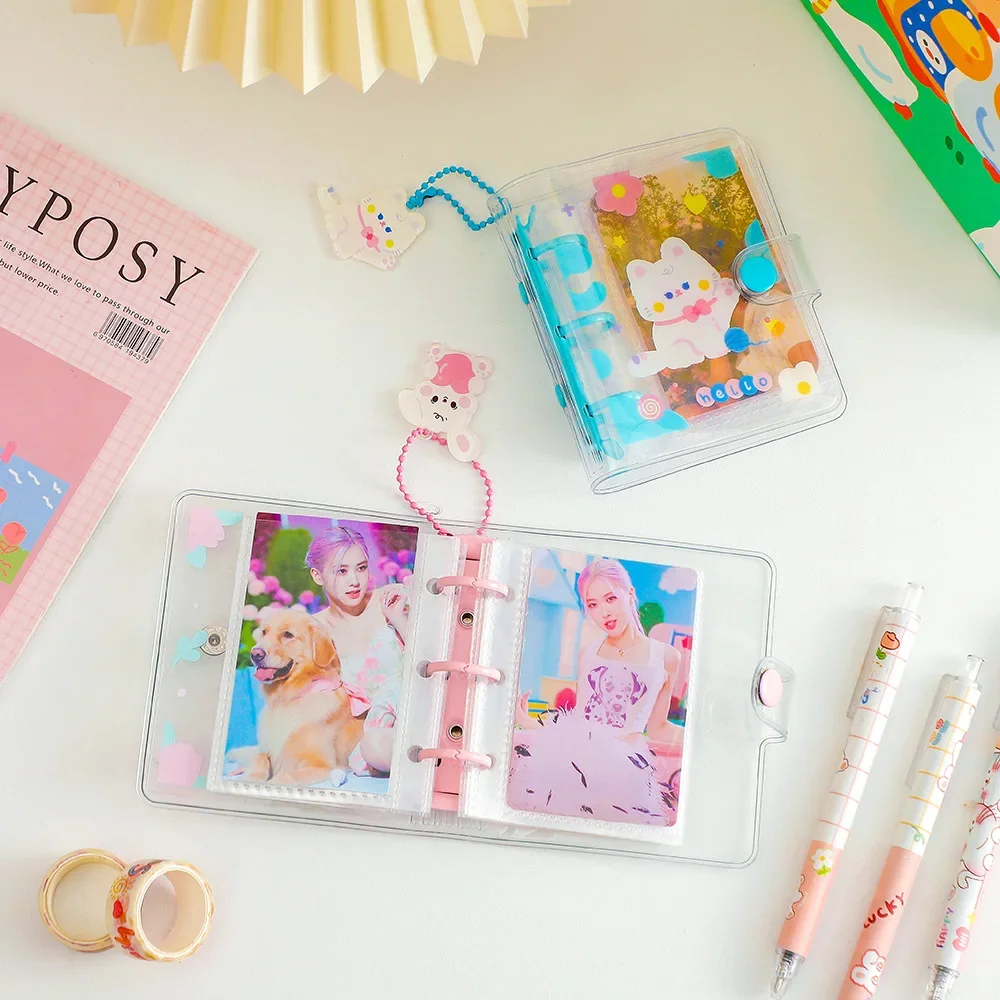 INS Cartoon Space Binder Card Holder Book Protable Transparent Album Girl DIY Idol Small Card Collection Book