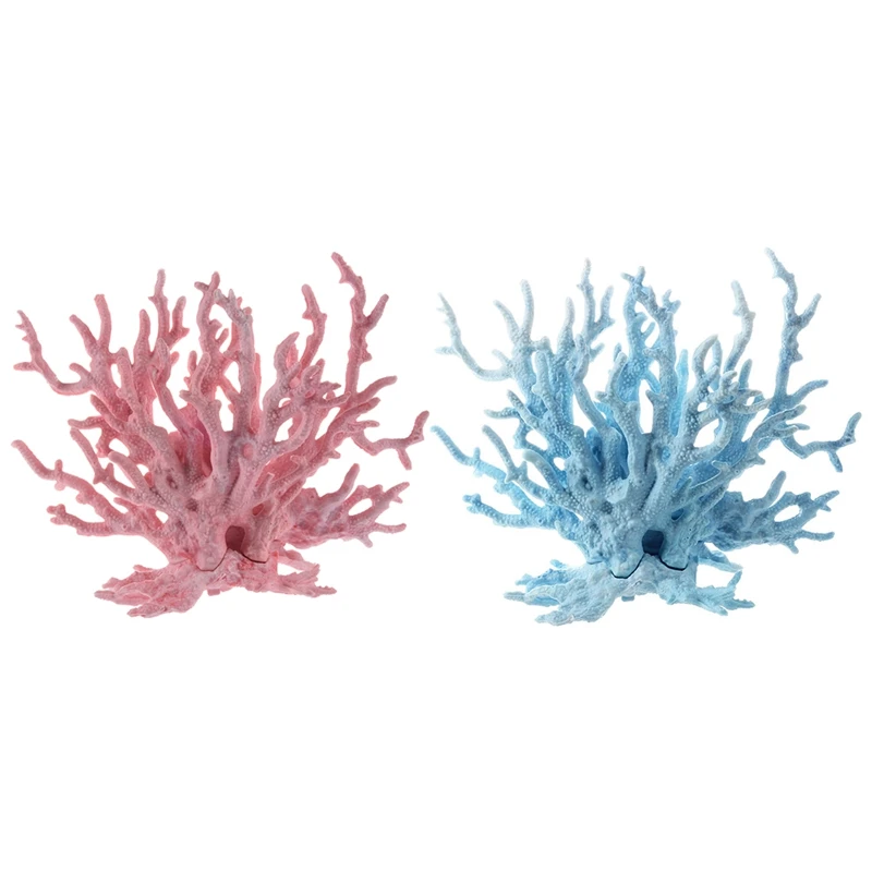 2pcs Coral Shaped Decoration Ornament For Aquarium Fish Tank Pink