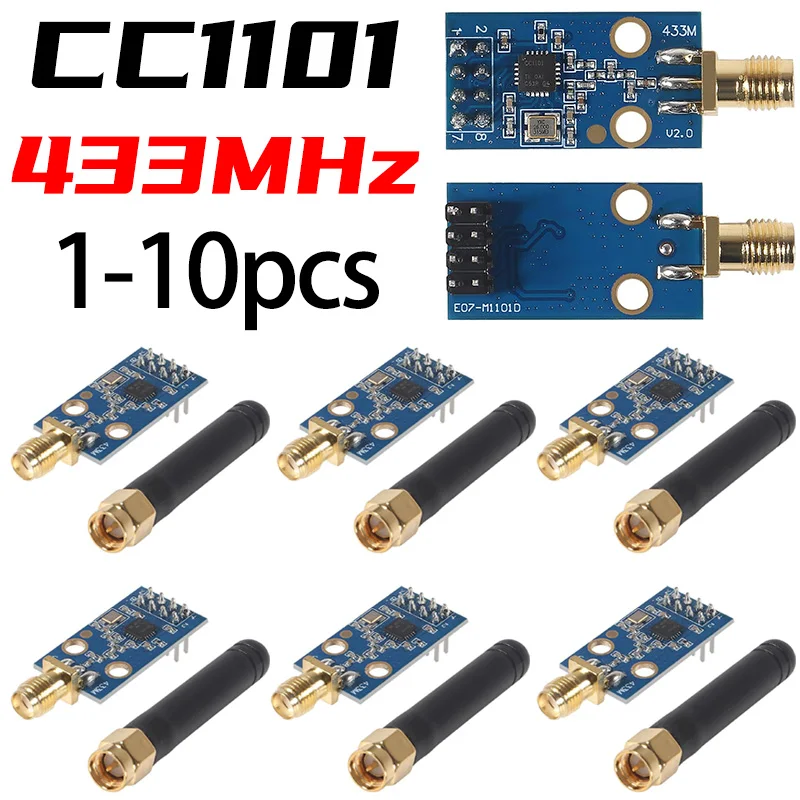 2x Module CC1101 433MHz Avec Antenne SMA - Émetteur Récepteur Wireless Compatible Arduino