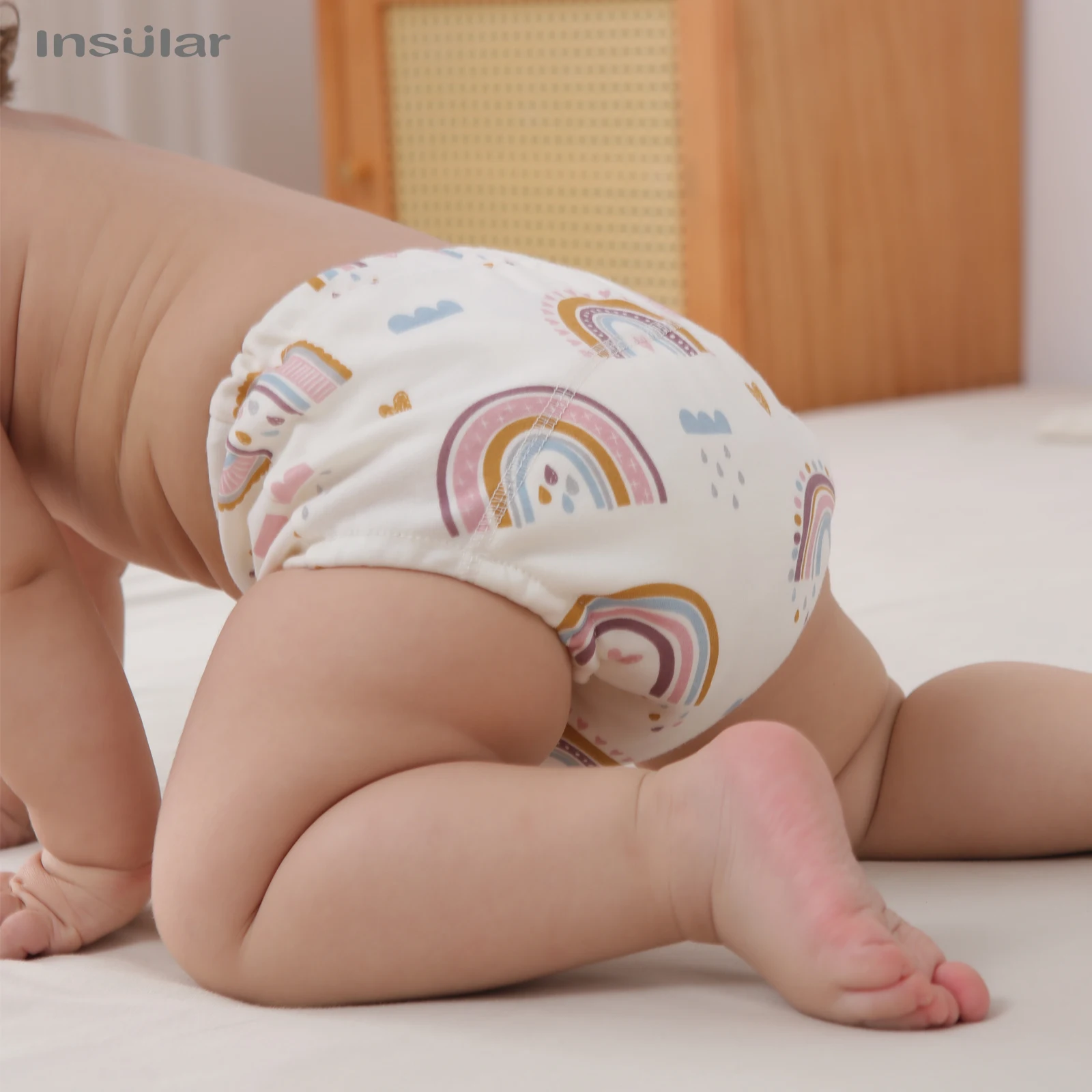 3pcs Baby Cotton Training Pants 6 Layer Waterproof Cloth Diapers Reusable Toolder Nappies Baby Underwear