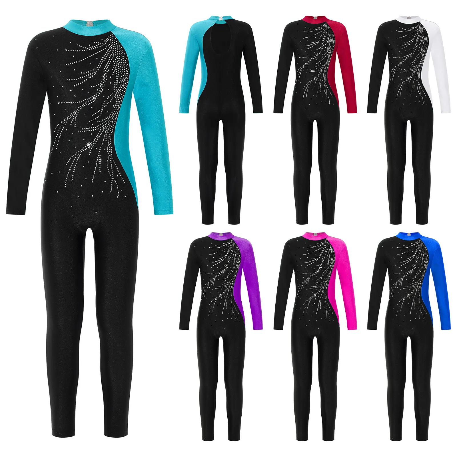 Kids Girls Long Sleeve Gymnastics Leotard Bodysuit Teens Gymnastics Jumpsuit for Girl Children Ballet Dance Costume Dancewear children dance leotards,gymnastics dancewear sets