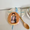 MINKYS Kawaii Food Series Fluffy 3 inch Kpop Photocard Holder Photo Card Holder Bag Pendant School Stationery 5
