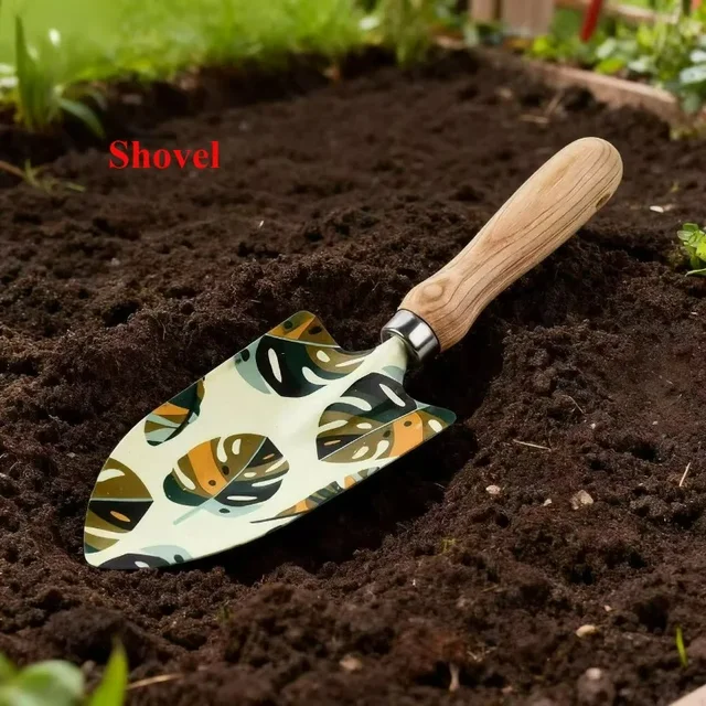Stainless Steel Garden Shovel and Fork Set for Digging Loosening Soil Planting Flowers Vegetables Durable Gardening Tools 3