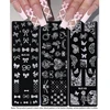 3pcs Bow Tie Nail Stamping Plates Butterfly Design Floral Flower Leaf  Nail Art Stamp Stencil Printing Template Manicure Tools 1