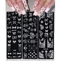 3pcs Bow Tie Nail Stamping Plates Butterfly Design Floral Flower Leaf  Nail Art Stamp Stencil Printing Template Manicure Tools 1