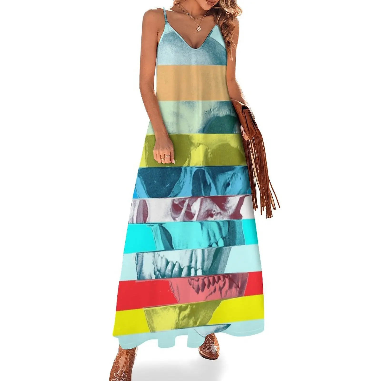 

Glitch Skull Sleeveless Dress Women dresses summer Women's long dress summer dress womens 2024 Women's summer