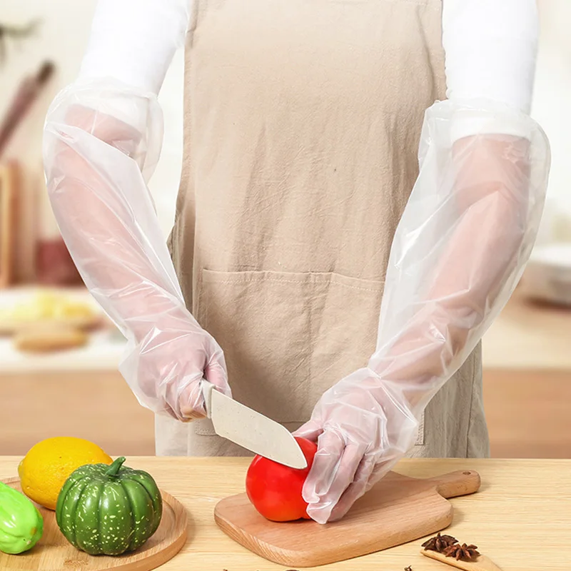 Disposable Gloves 10-30pcs Disposable Gloves Upgrade Long Sleeve Gloves for Kitchen Bathroom Cleaning Tools Women Housewife Cleaning Glove