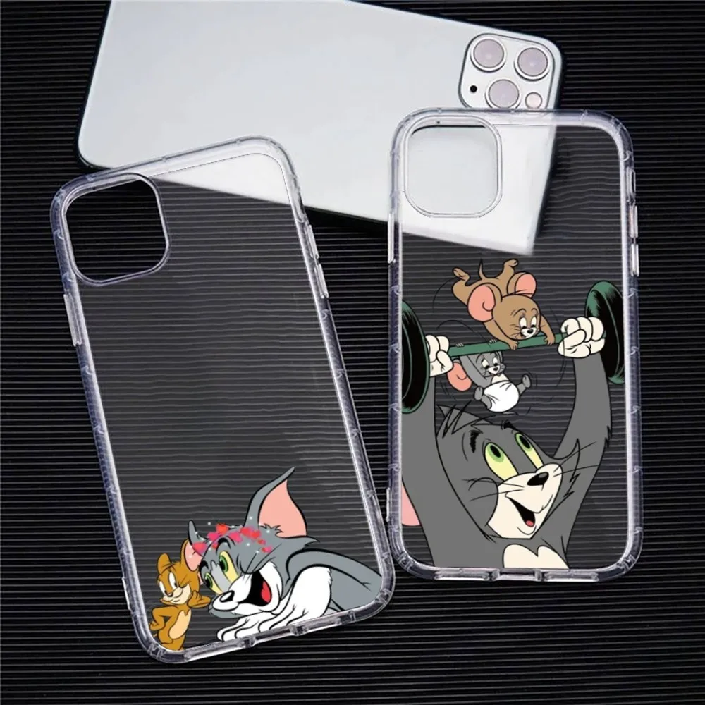 Custodia Per Telefono T-Tom E J-Jerry Per Iphone 15 11 13 14 Pro Max 7 8 Plus X Xr Xs Max Se2020 12Mini Cover Trasparente