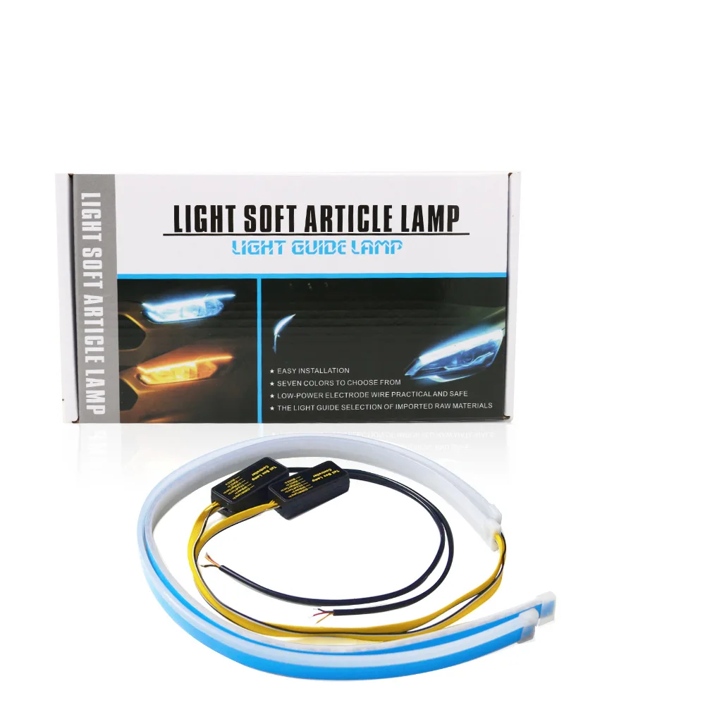 

30cm 45cm 60cm Two-color Streamer Signal Lamps for Cars, Guide Decorative Lights with White and Yellow Turn Signal, SMD 335
