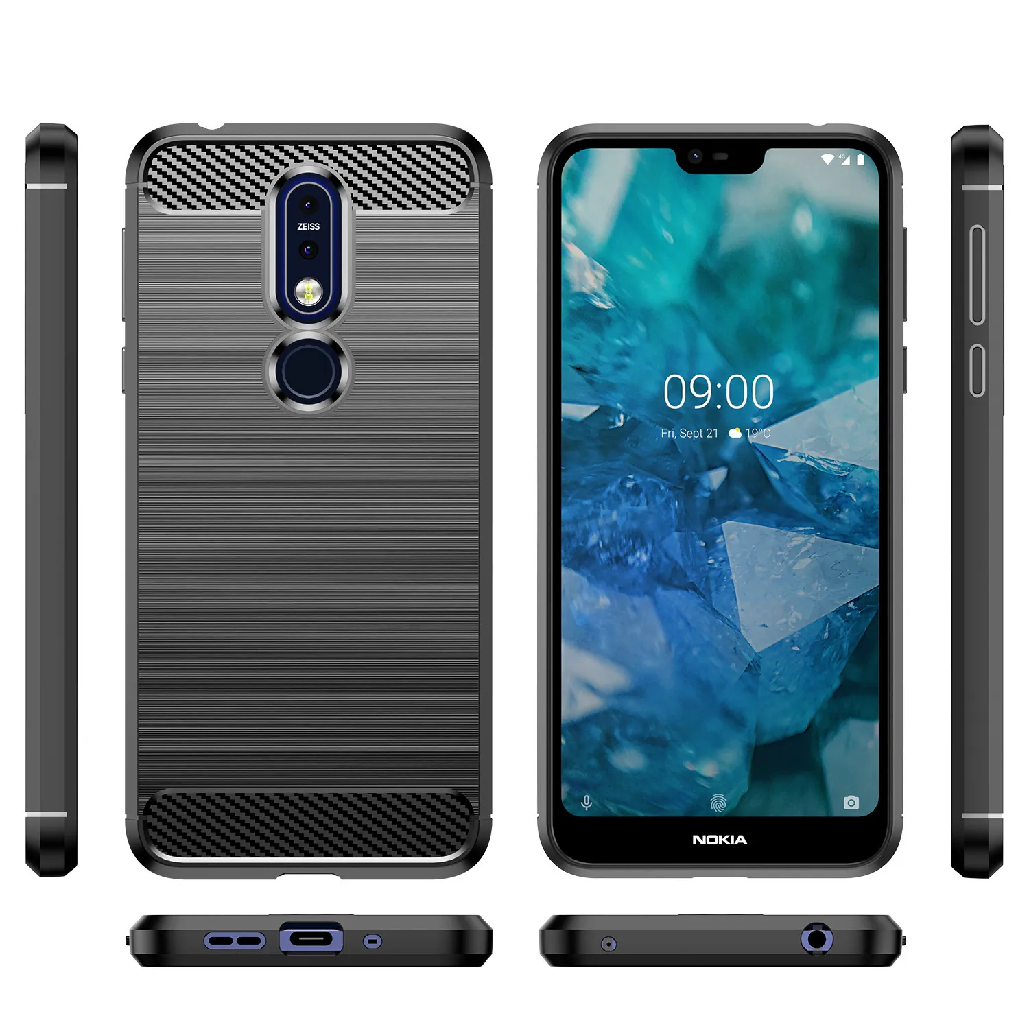 Luxury Shockproof Matte Silicone Case - Premium Anti-Scratch Carbon Fiber Protective Cover