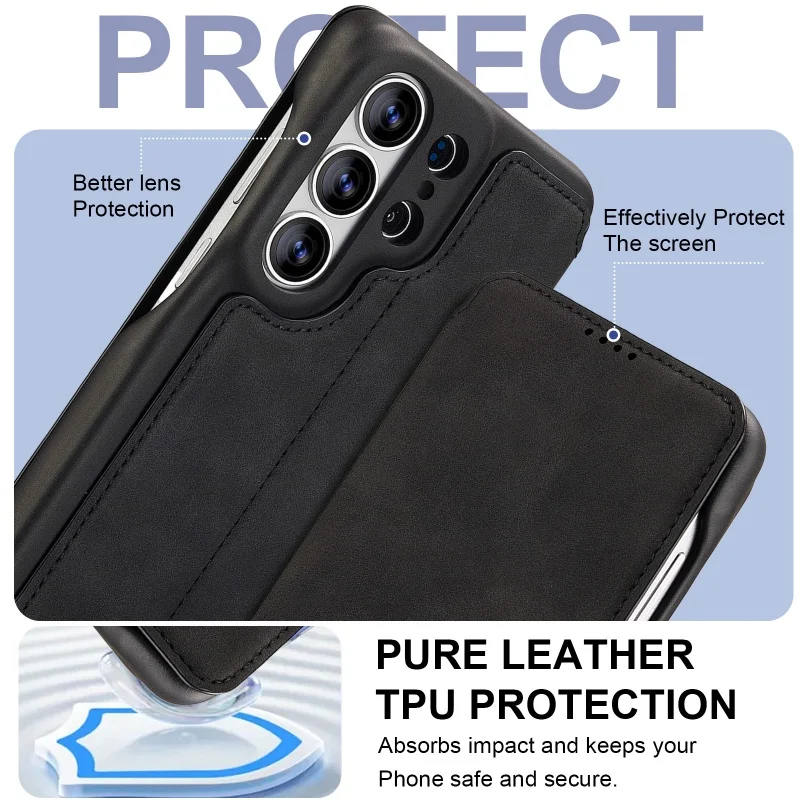 Premium Magnetic Leather Wallet Phone Case with Card Slots Cover
