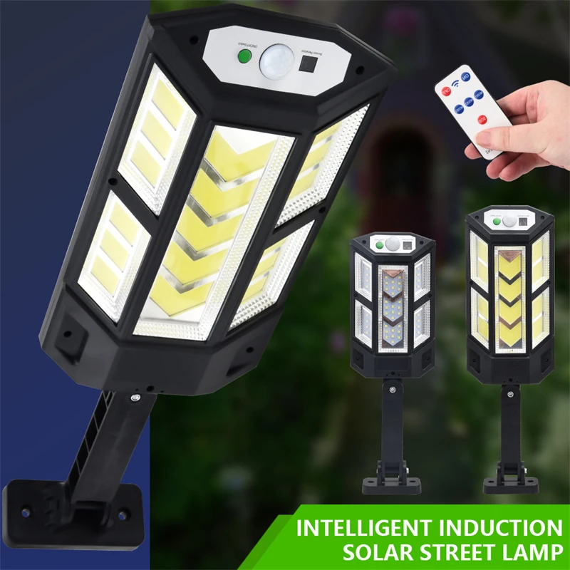 

124COB Solar Wall Lamp Street Lights Outdoor Waterproof 3 Modes With PIR Motion Sensor Garden Patio Porch Garage Deck Lighting