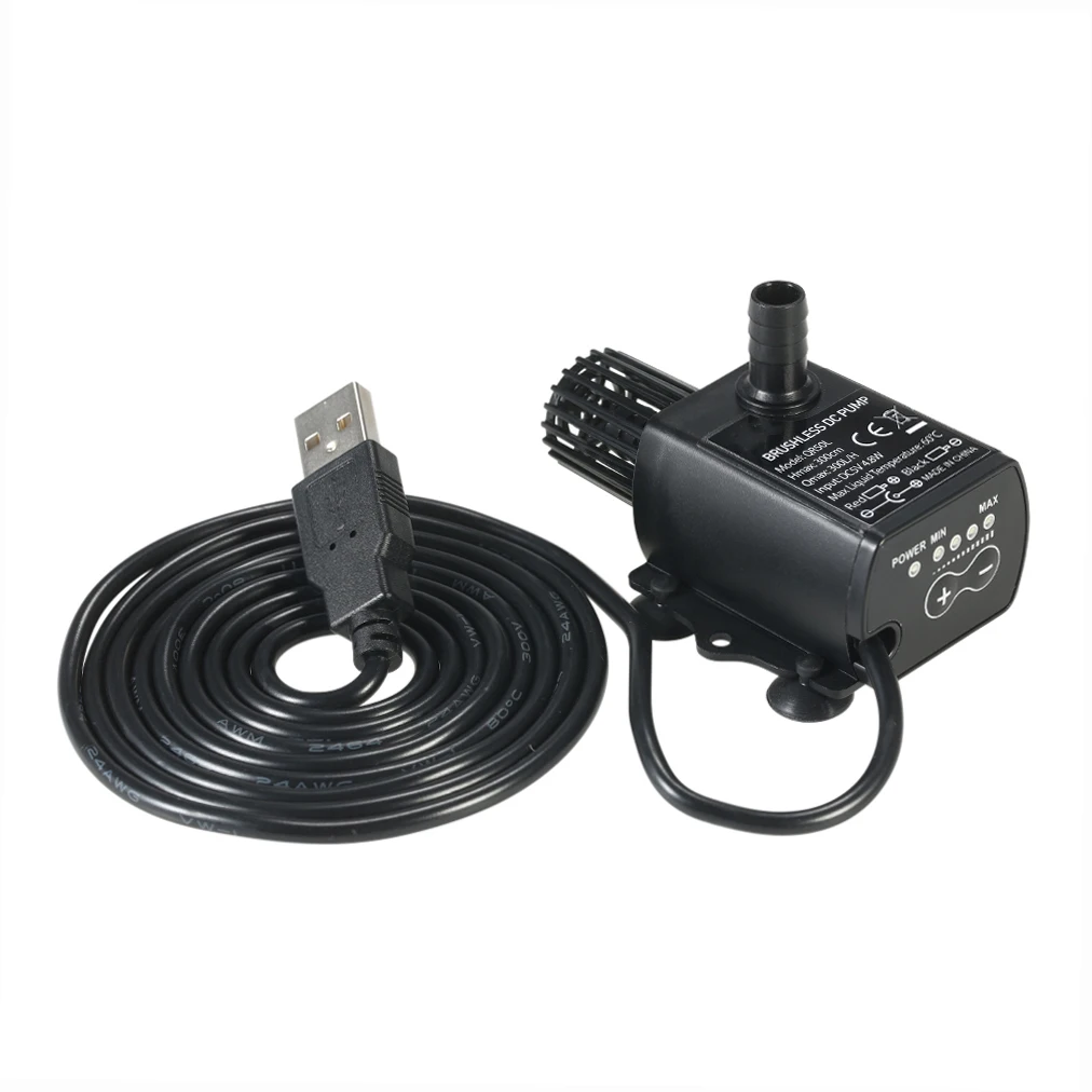 Ultra-quiet Mini USB 5V 4.8W Brushless Water Pump Waterproof Submersible for Garden Pond Camping Fountain water pump,aquarium water pump,fish tank pump