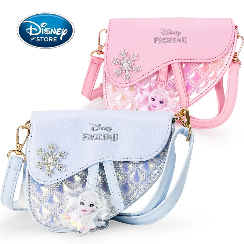 

Disney Frozen 2 Cartoon Princess Elsa Girls Handheld Crossbody Bag Kid Mini Wallet Magnetic suction type PU Leather Shoulder Bag