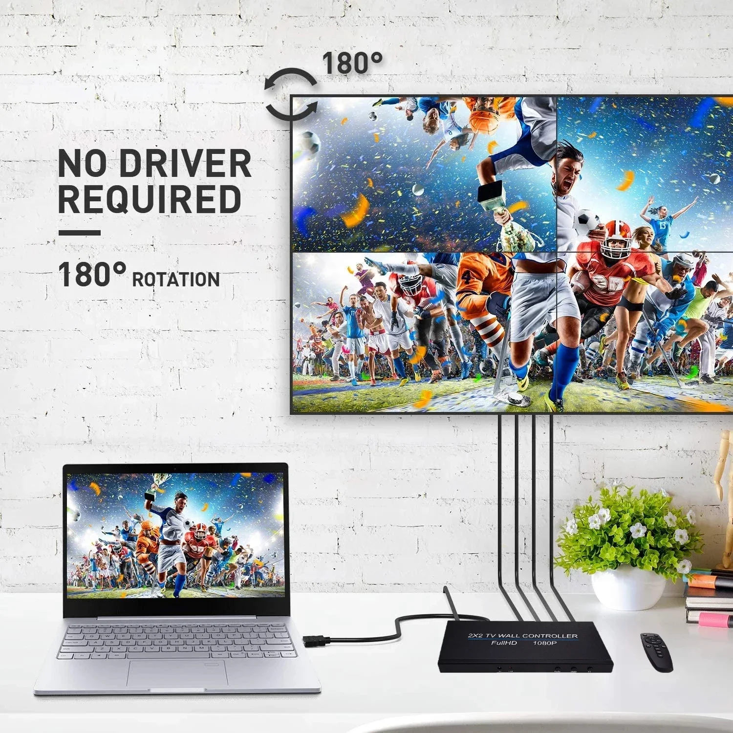 2x2 HDMI 비디오 월 컨트롤러 TV 스플라이싱 박스 1080P 1X2 1X4 1X3 2X1 3x1 4X1 멀티 스플라이싱 스크린 프로세서 비디오 스플라이서 180 °
