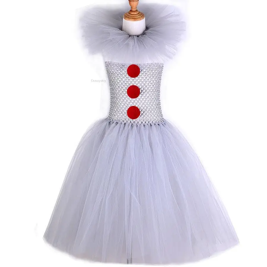 

Halloween Costume For Kids Girls Cute Dress Kids Cosplay Scary Clown Costume Witches Carnival Masquerade Party Gauze Dresses
