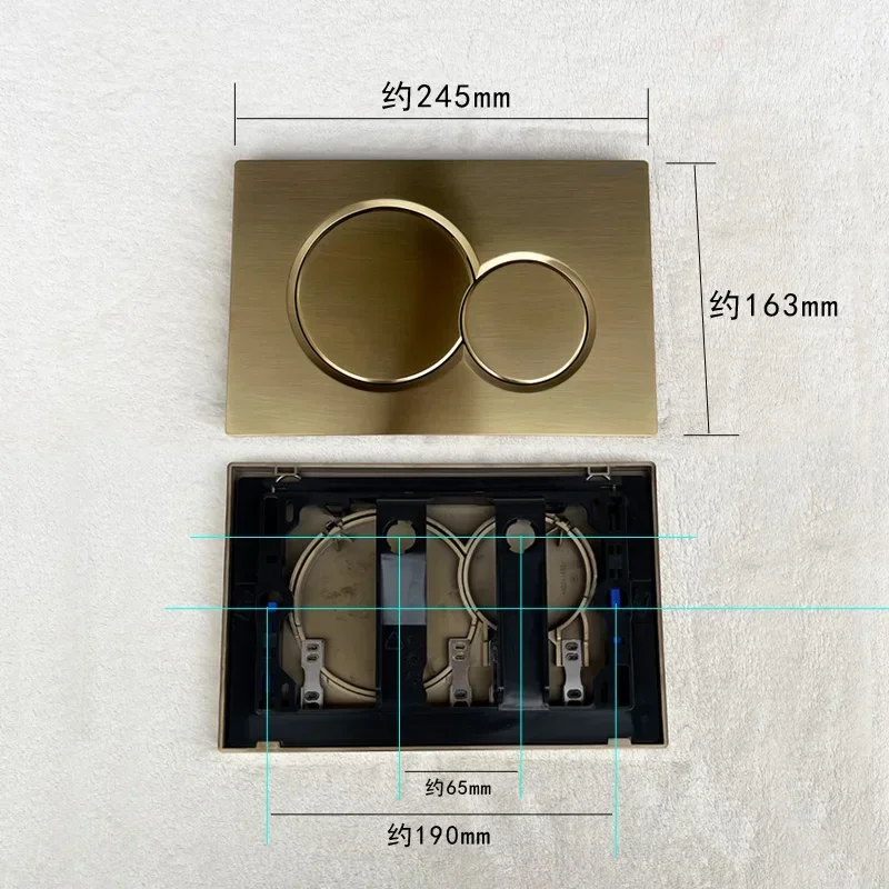 Water Tank Panel Toilet Concealed Water Tank Flush Panel White Silver Gray Black Gold Double-Press Switch Accessories