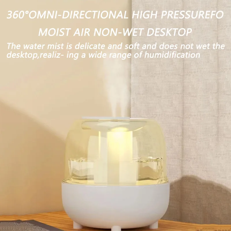 4L Large Capacity Dual Spray Humidifier Home Mute Bedroom Office Night Light Usb Humidifier with Nanofine Mist
