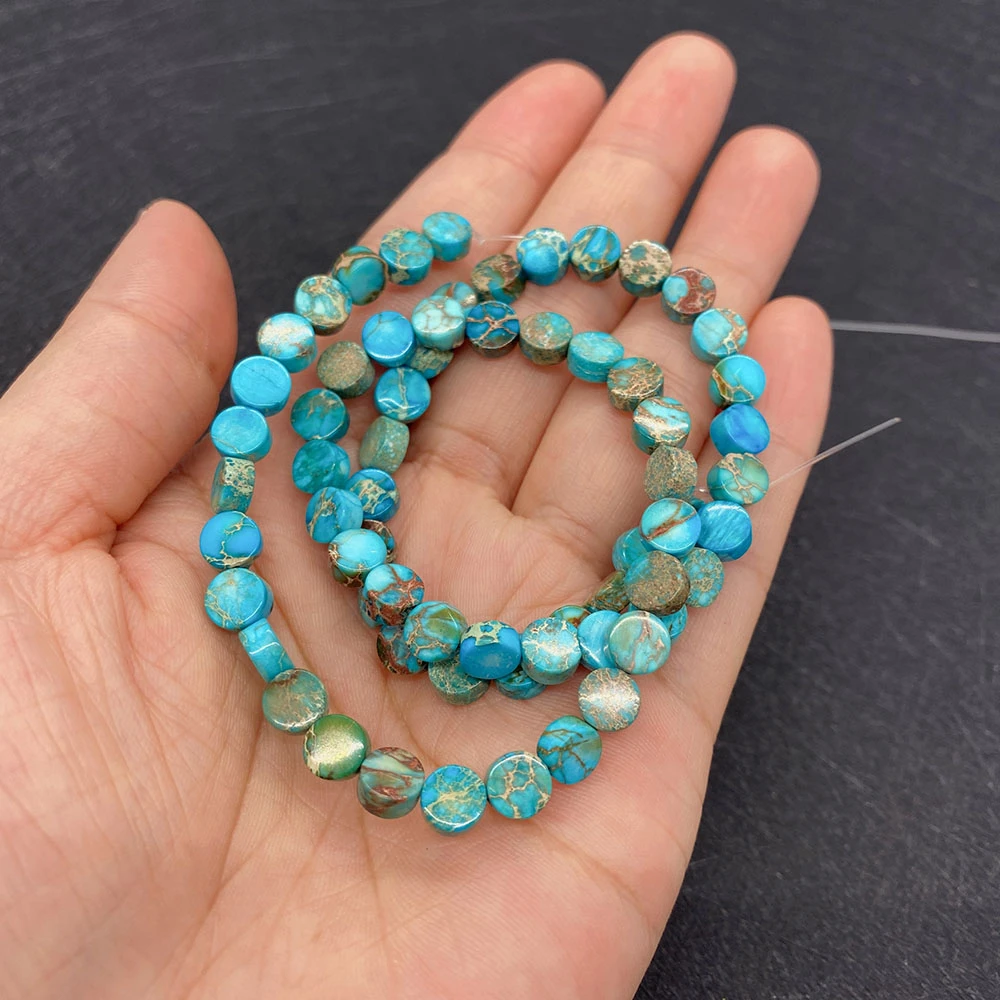 

Natural Sea Sediment Stone Round Beads Jewelry Making DIY Necklace Bracelets Emperor Stone Buttons Beaded Imperial Stone Charms